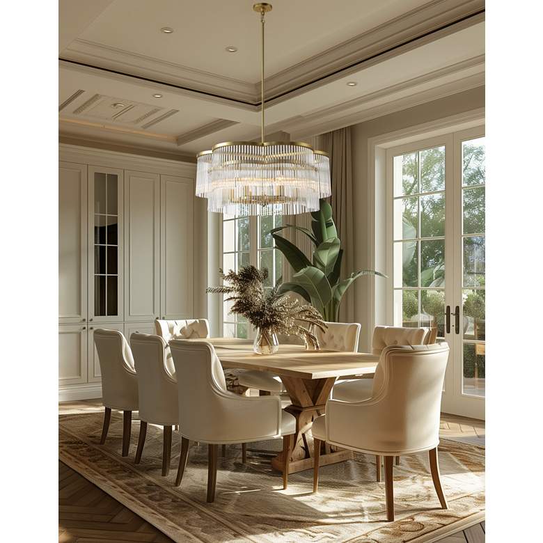 Image 7 Minka Lavery Azura 6-Light 34.05-in Brass Pendant with Clear Glass Shades more views