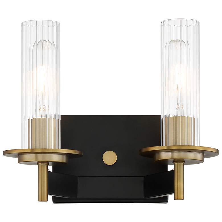 Image 1 Minka-Lavery  Baldwin Park 2-Light Coal and Soft Brass Bath Light