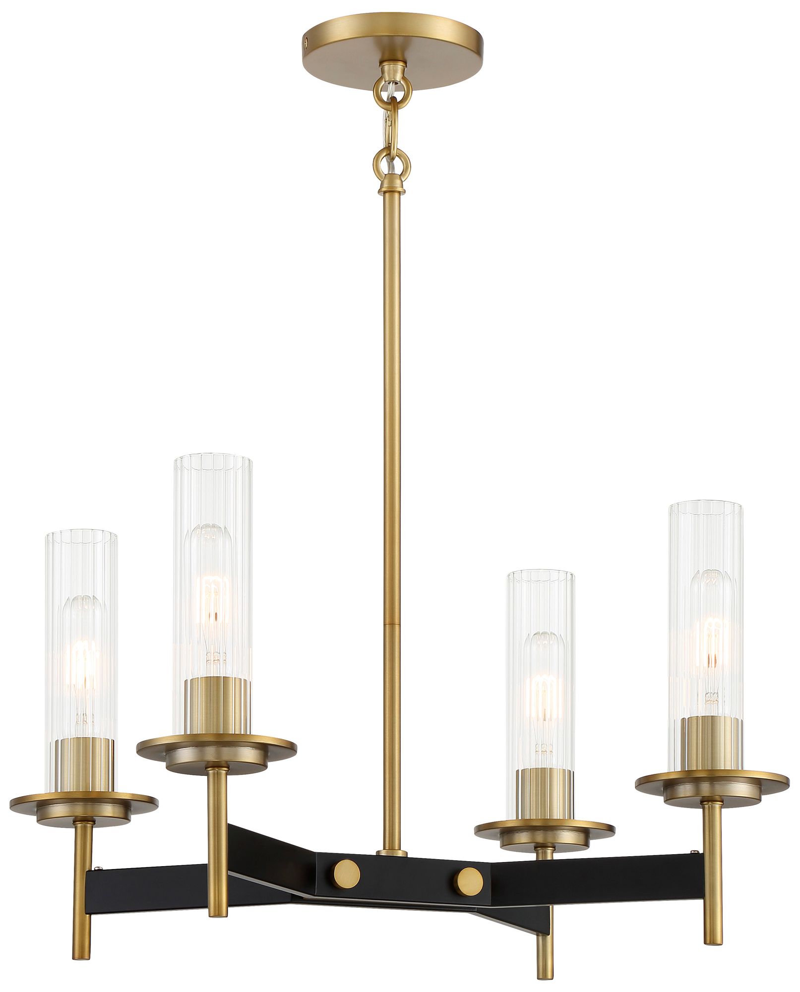 Image 2 Minka-Lavery Baldwin Park 4-Light Coal and Soft Brass Chandelier