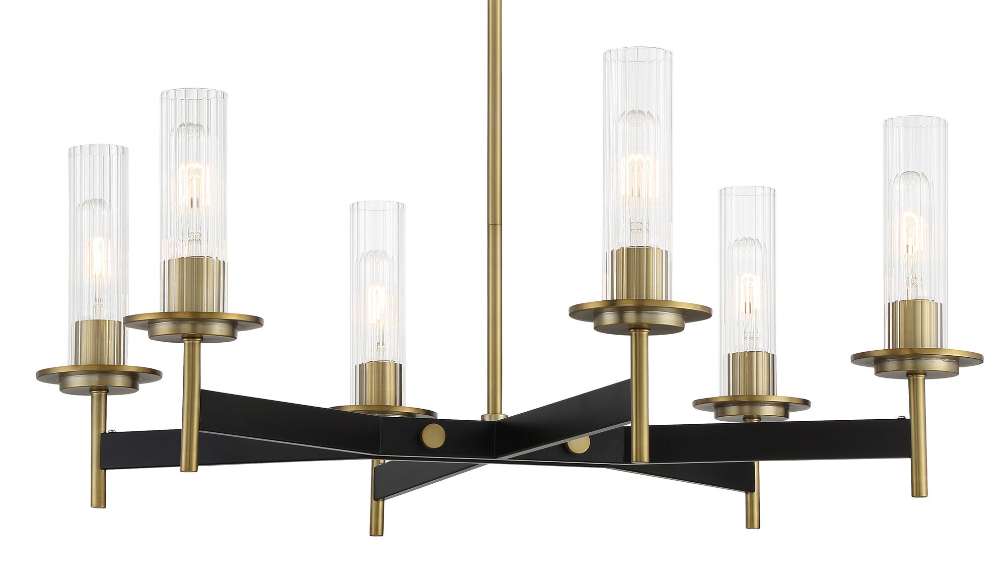 Image 2 Minka-Lavery Baldwin Park 6-Light Black and Soft Brass Chandelier more views