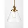 2_Minka Lavery Barwell 1-Light 10-in Aged Brass Pendant with Glass Shade more views
