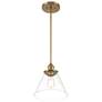 4_Minka Lavery Barwell 1-Light 10-in Aged Brass Pendant with Glass Shade more views