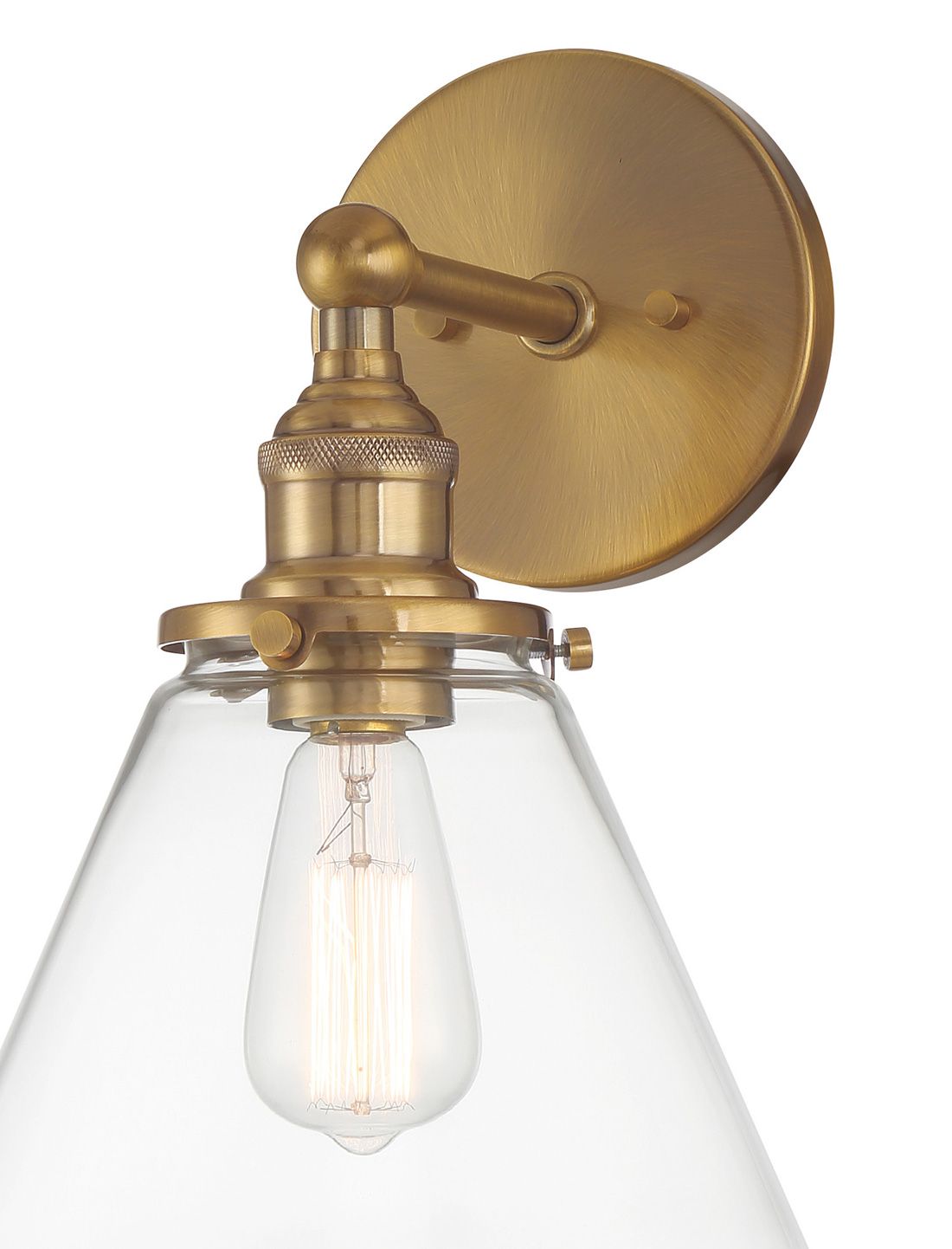 Image 3 Minka Lavery Barwell 1-Light 10-in Aged Brass Wall Sconce with Glass Shade more views