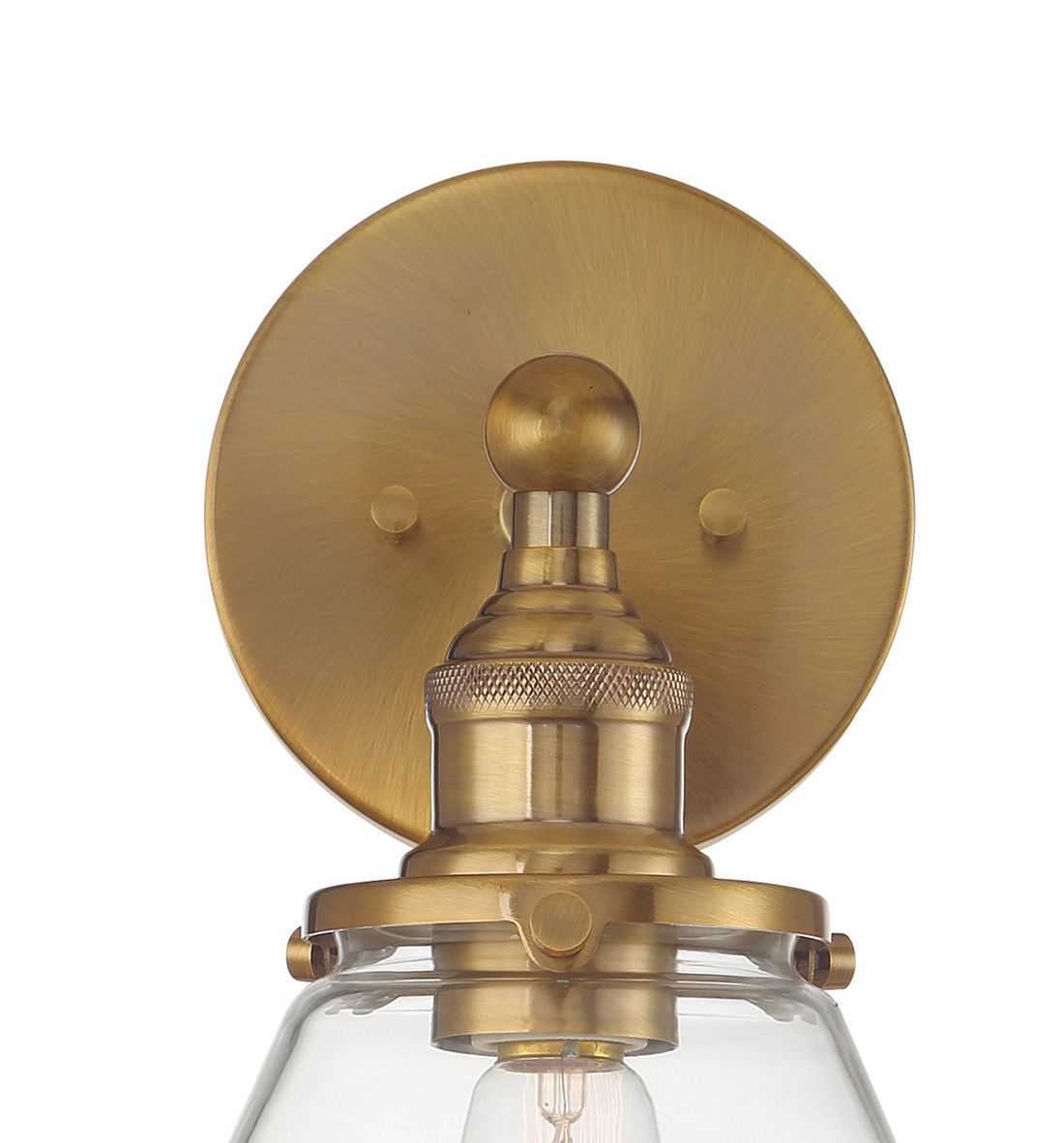 Image 4 Minka Lavery Barwell 1-Light 10-in Aged Brass Wall Sconce with Glass Shade more views