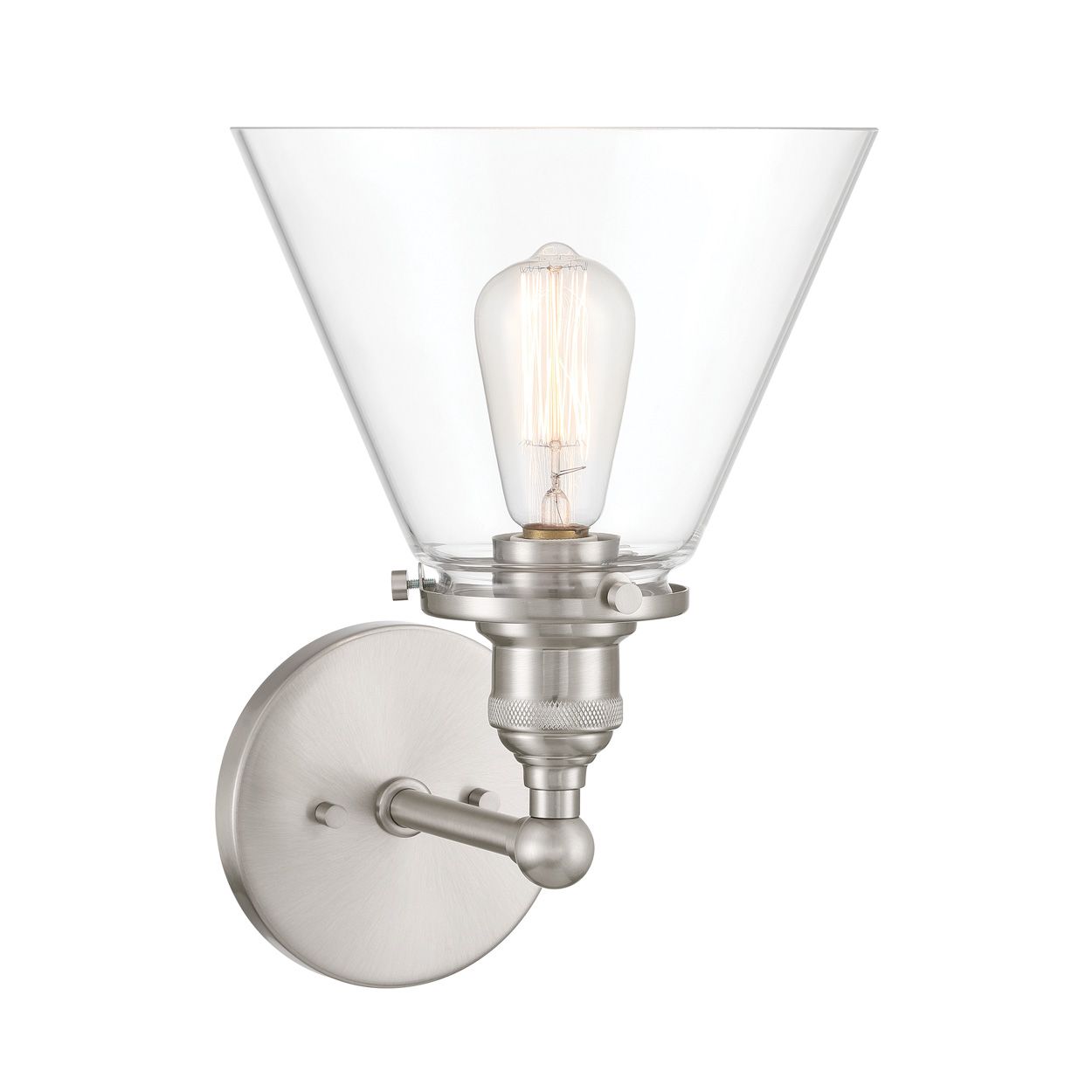 Image 4 Minka Lavery Barwell 1-Light 10-in Brushed Nickel Bath Sconce with Shade more views