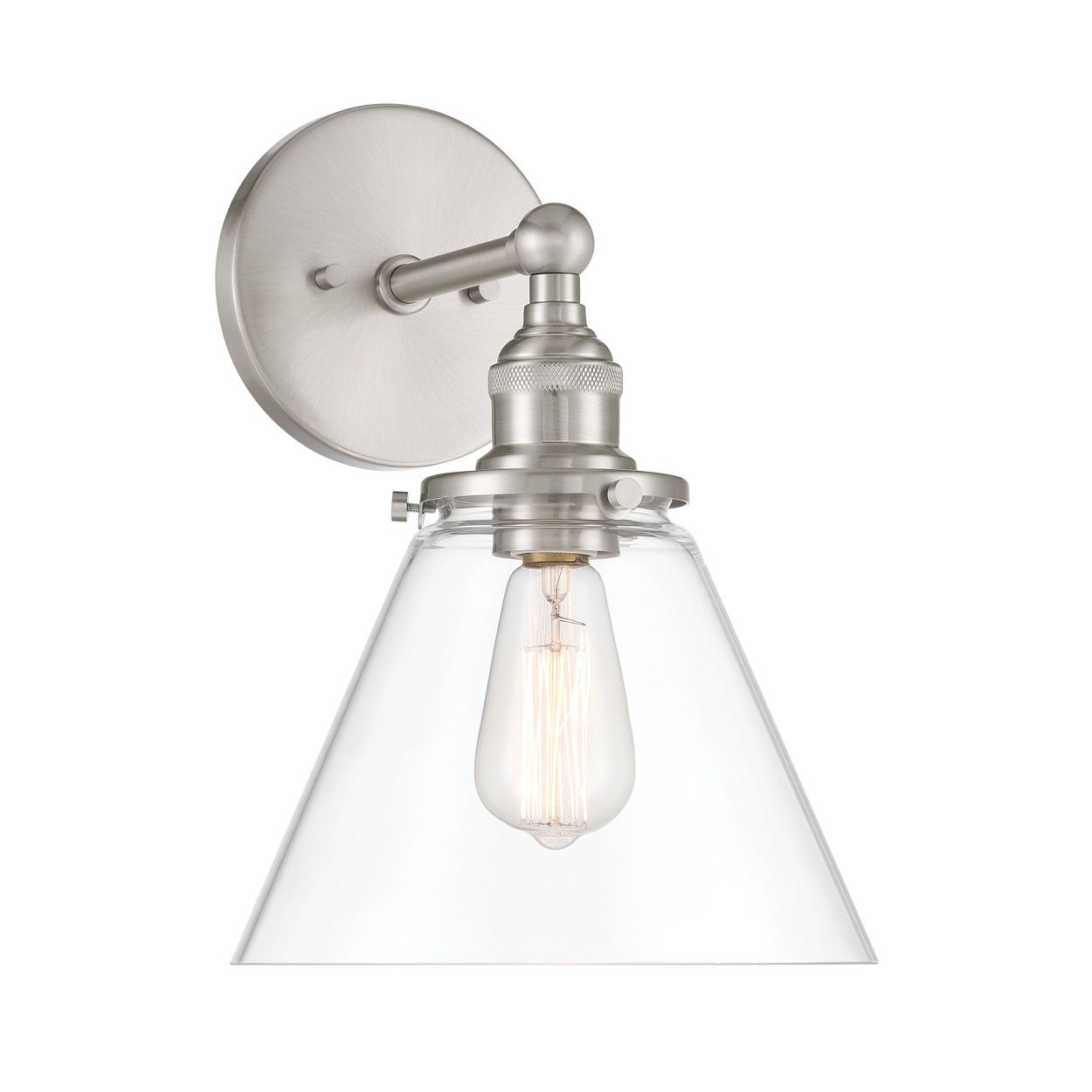 Image 5 Minka Lavery Barwell 1-Light 10-in Brushed Nickel Bath Sconce with Shade more views