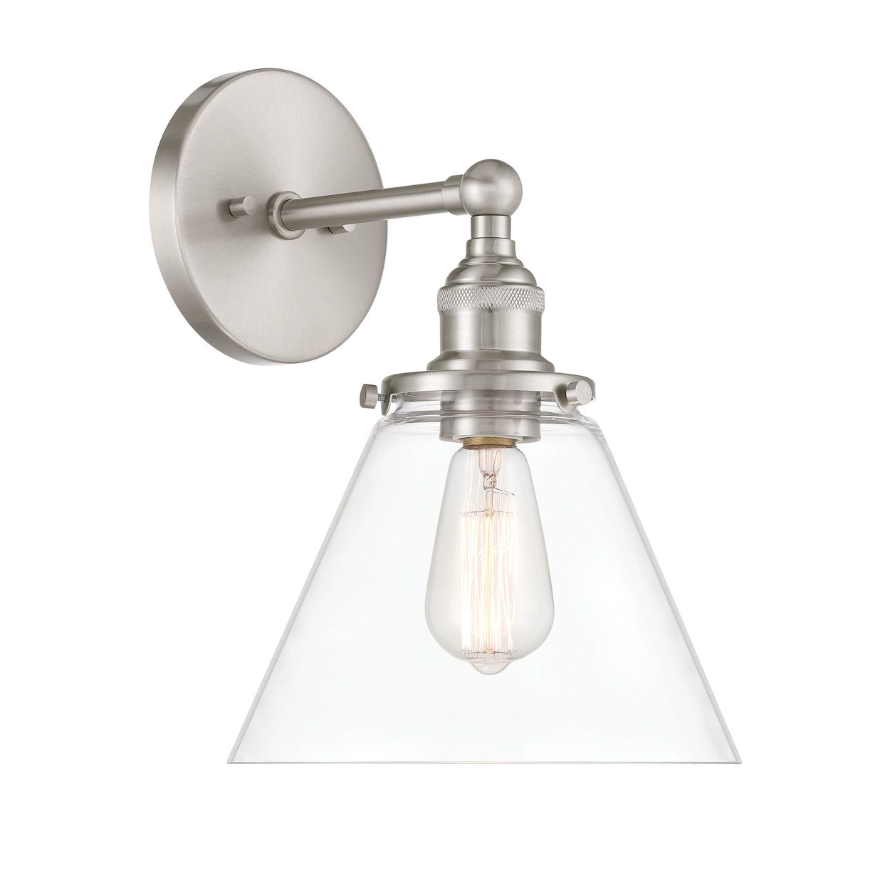 Image 6 Minka Lavery Barwell 1-Light 10-in Brushed Nickel Bath Sconce with Shade more views