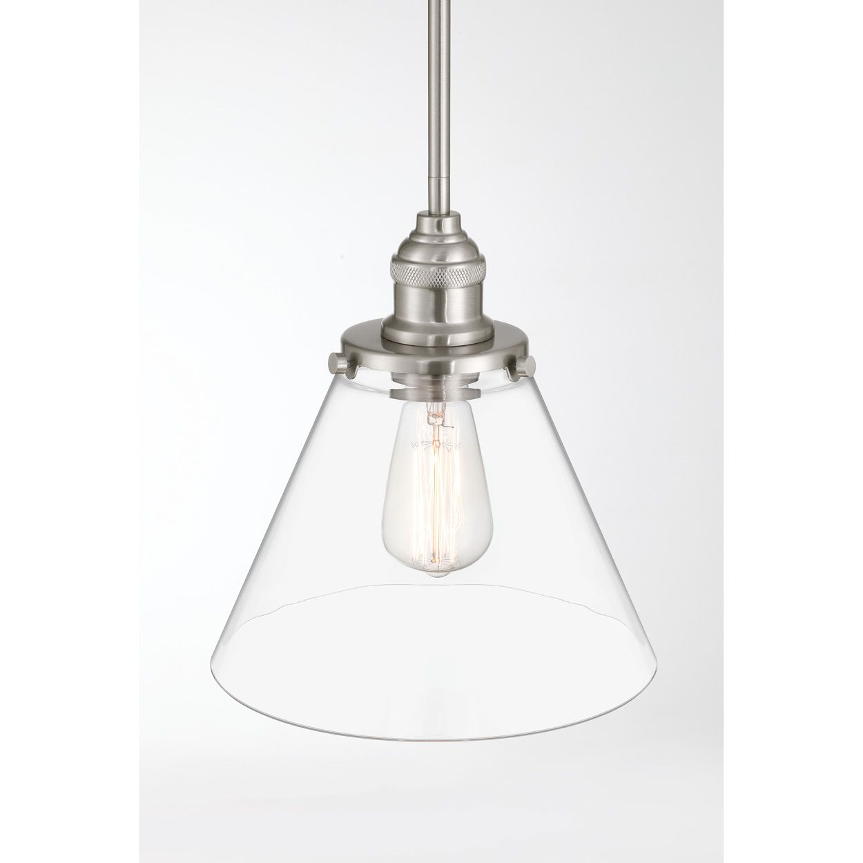 Image 5 Minka Lavery Barwell 1-Light 10-in Brushed Nickel Mini Pendant with Shade more views