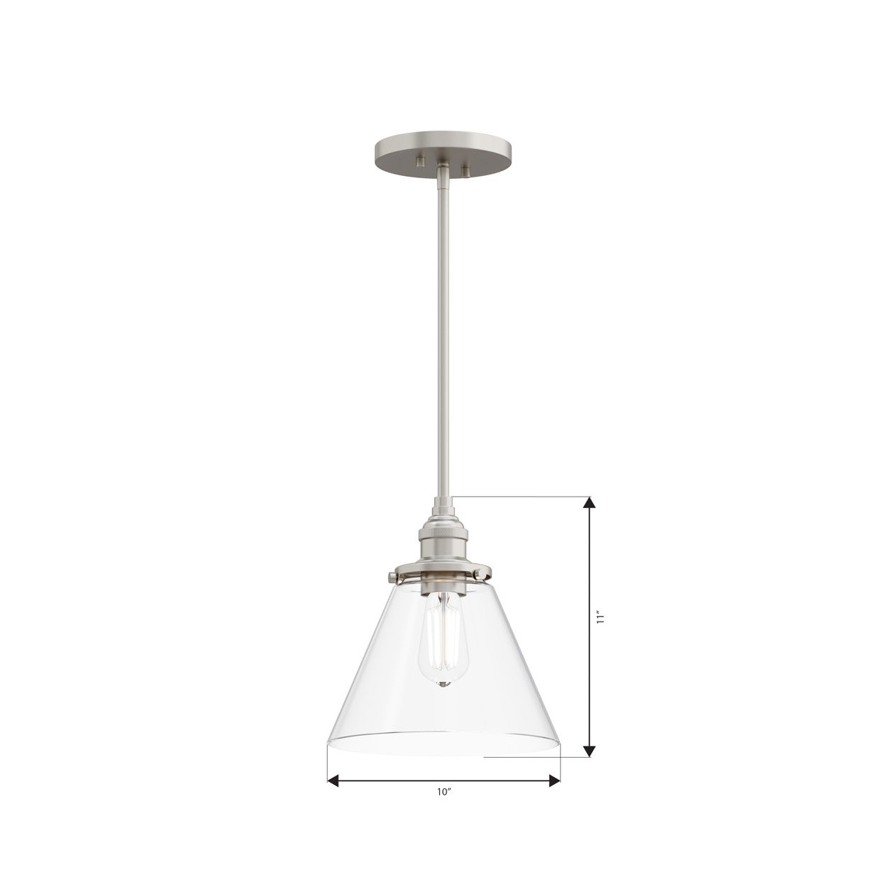 Minka Lavery Barwell 1-Light 10-in Brushed Nickel Mini Pendant with Shade