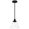 Minka Lavery Barwell 1-Light 10-in Coal Black Pendant with Glass Shade