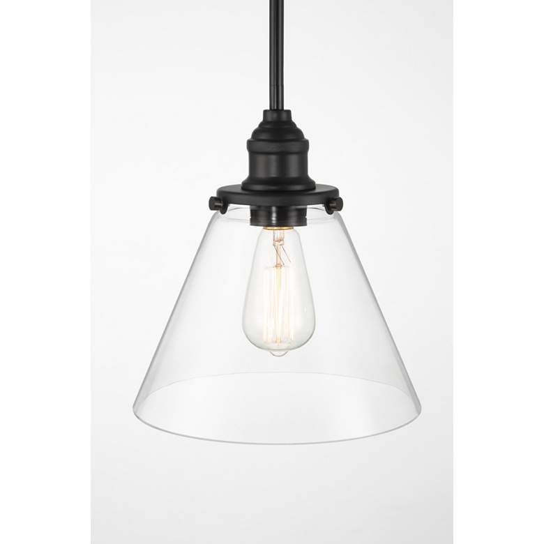 Image 2 Minka Lavery Barwell 1-Light 10-in Coal Black Pendant with Glass Shade more views