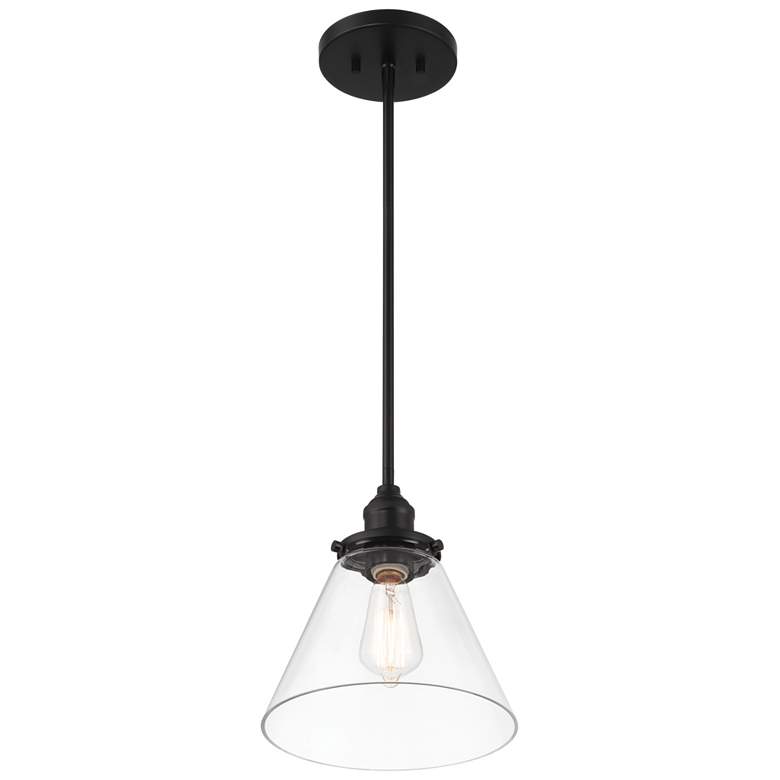 Image 4 Minka Lavery Barwell 1-Light 10-in Coal Black Pendant with Glass Shade more views