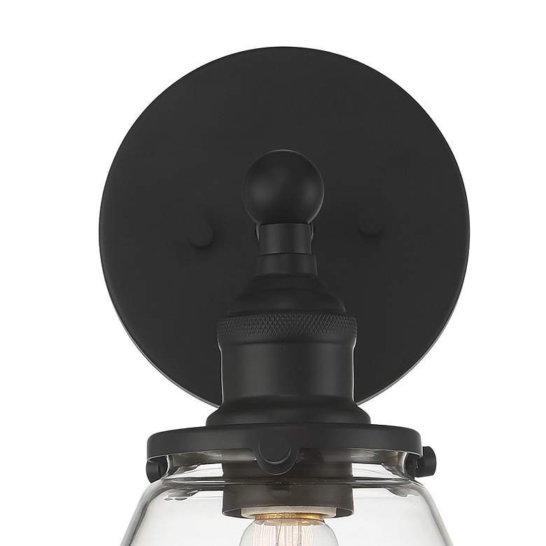Image 3 Minka Lavery Barwell 1-Light 10-in Coal Black Wall Sconce with Glass Shade more views