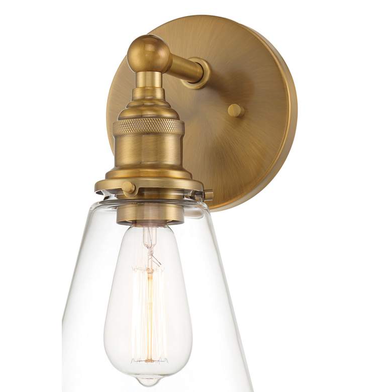 Image 2 Minka Lavery Barwell 1-Light 6-in Aged Brass Wall Sconce with Glass Shade more views