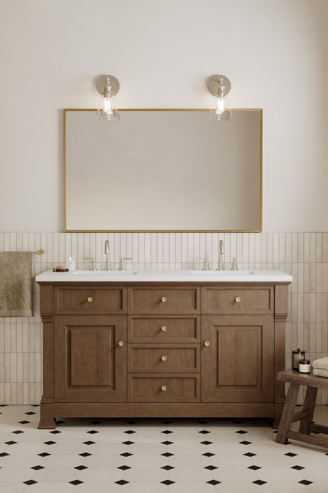 Image 3 Minka Lavery Barwell 1-Light 6-in Brushed Nickel Bath Sconce with Shade more views
