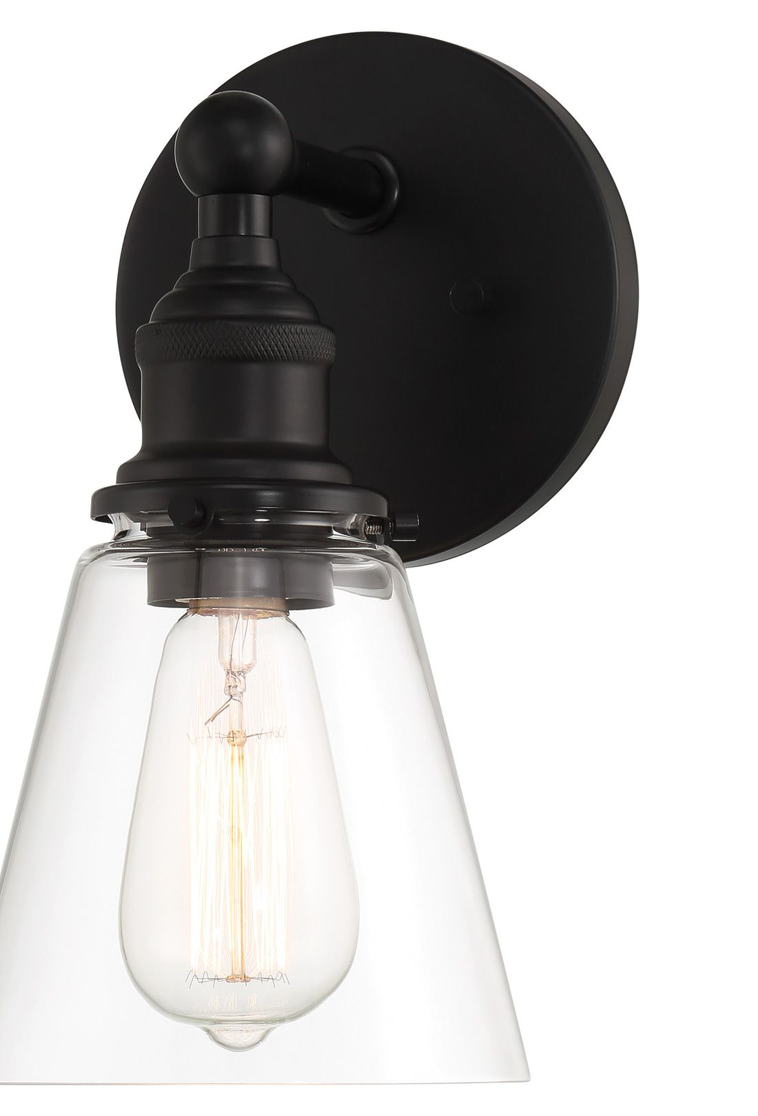 Image 3 Minka Lavery Barwell 1-Light 6-in Coal Black Wall Sconce with Glass Shade more views