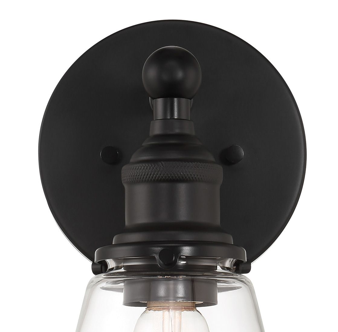 Image 4 Minka Lavery Barwell 1-Light 6-in Coal Black Wall Sconce with Glass Shade more views