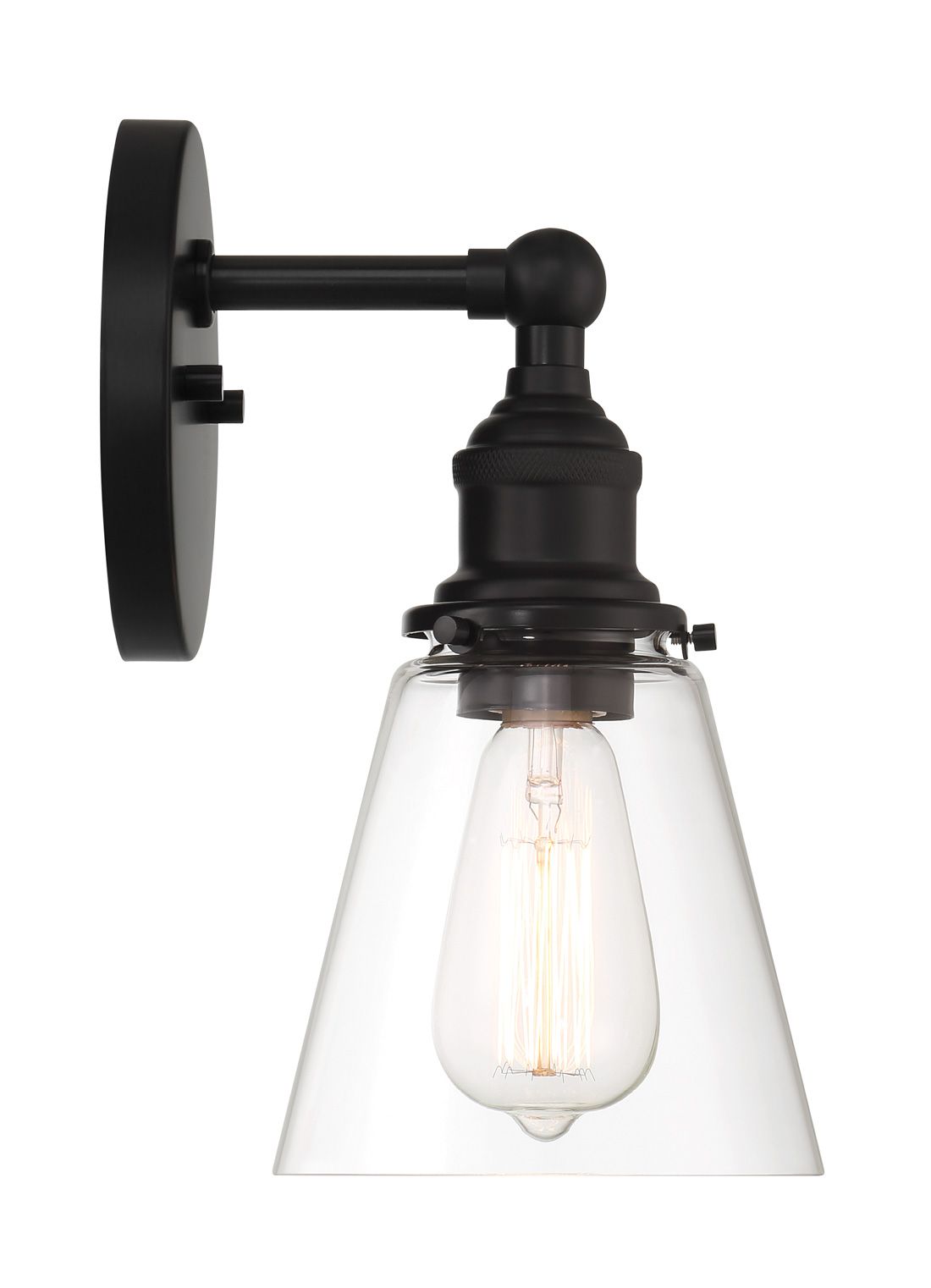 Image 5 Minka Lavery Barwell 1-Light 6-in Coal Black Wall Sconce with Glass Shade more views