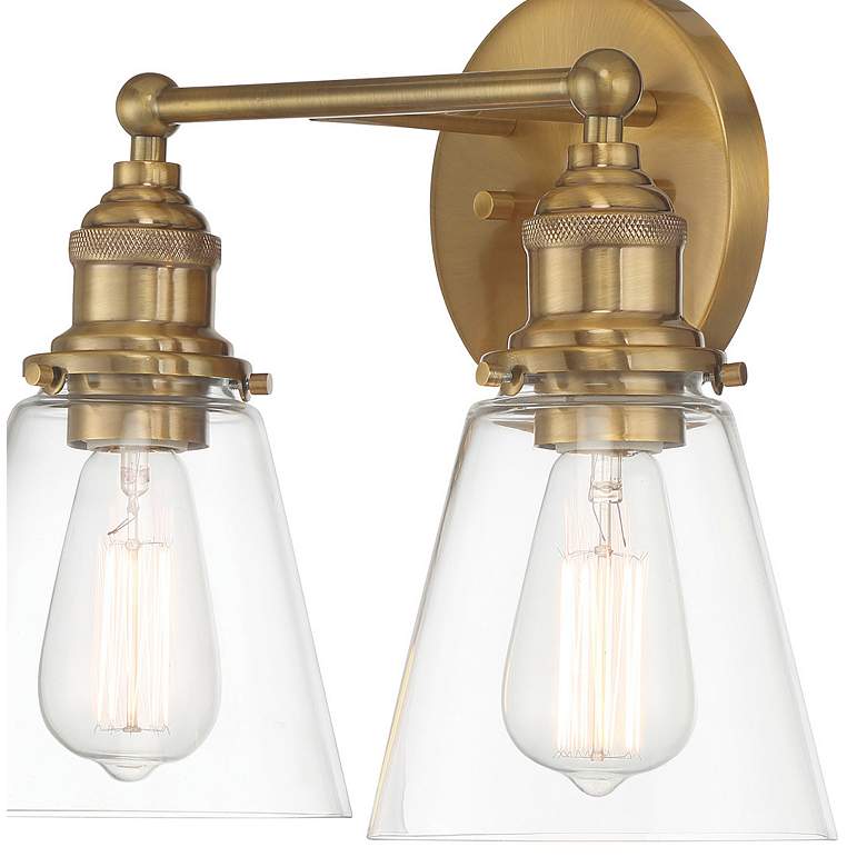 Image 2 Minka Lavery Barwell 2-Light 15-in Aged Brass Vanity Light more views