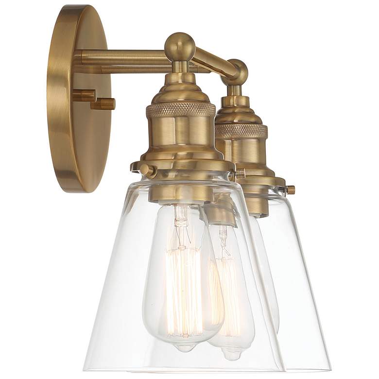 Image 4 Minka Lavery Barwell 2-Light 15-in Aged Brass Vanity Light more views