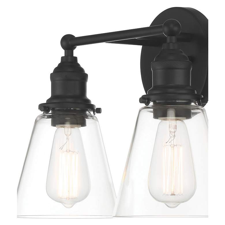 Image 2 Minka Lavery Barwell 2-Light 15-in Coal Black Vanity Light more views