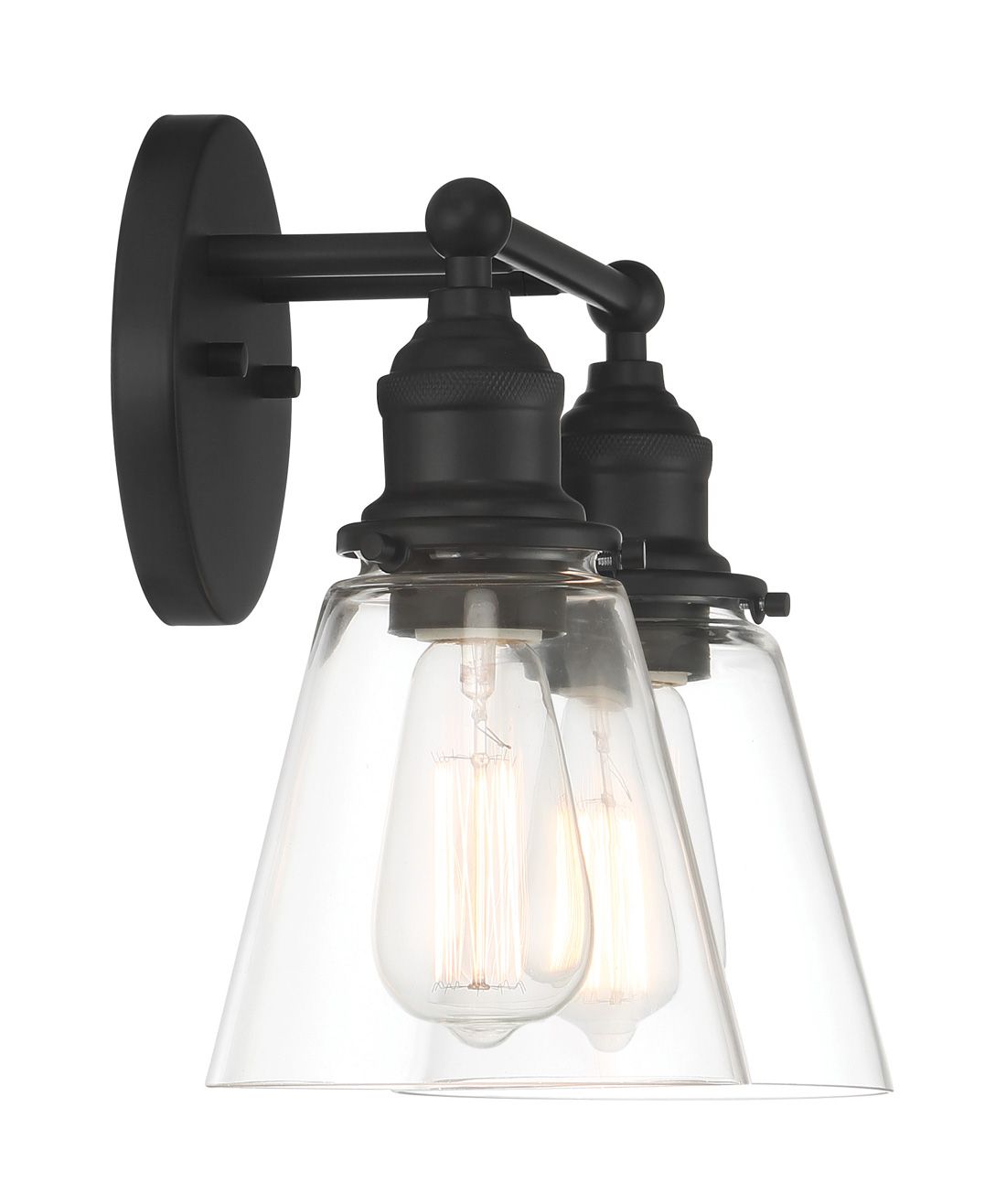 Minka Lavery Barwell 2-Light 15-in Coal Black Vanity Light