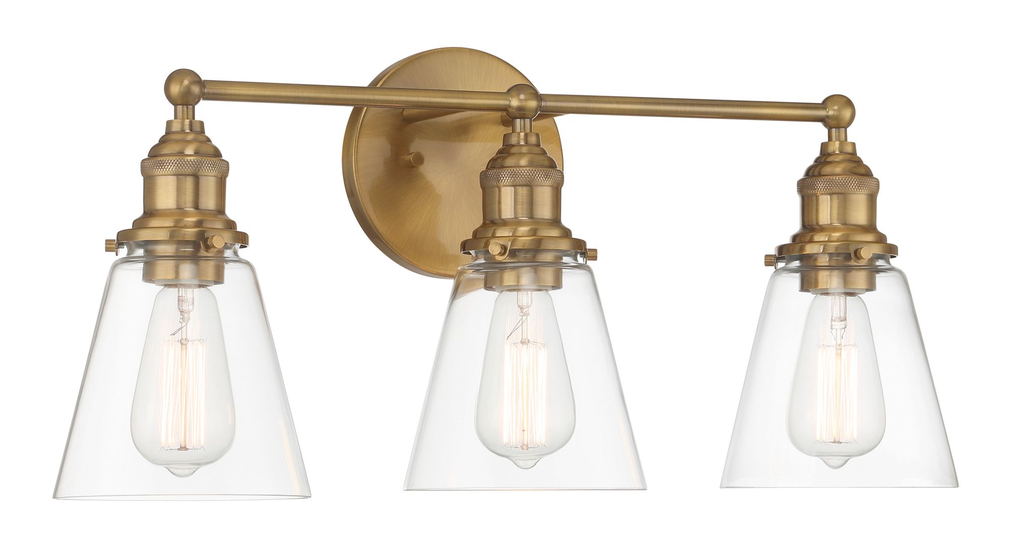 Image 3 Minka Lavery Barwell 3-Light 24-in Aged Brass Vanity Light more views