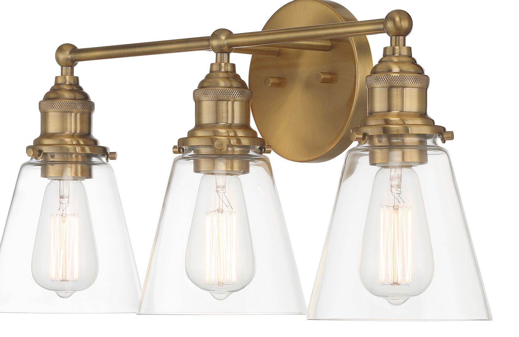 Image 4 Minka Lavery Barwell 3-Light 24-in Aged Brass Vanity Light more views