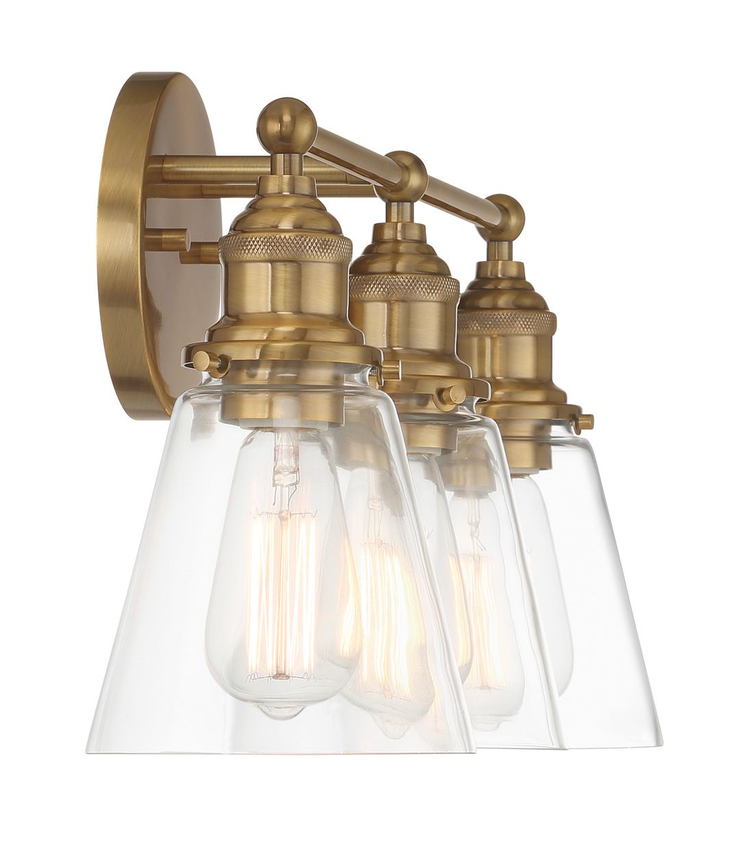Image 6 Minka Lavery Barwell 3-Light 24-in Aged Brass Vanity Light more views