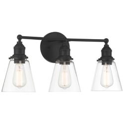 Minka Lavery Barwell 3-Light 24-in Coal Black Vanity Light