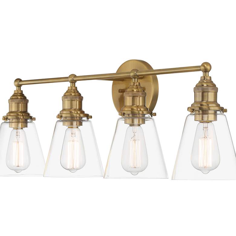 Image 3 Minka Lavery Barwell 4-Light 33-in Aged Brass Vanity Light more views