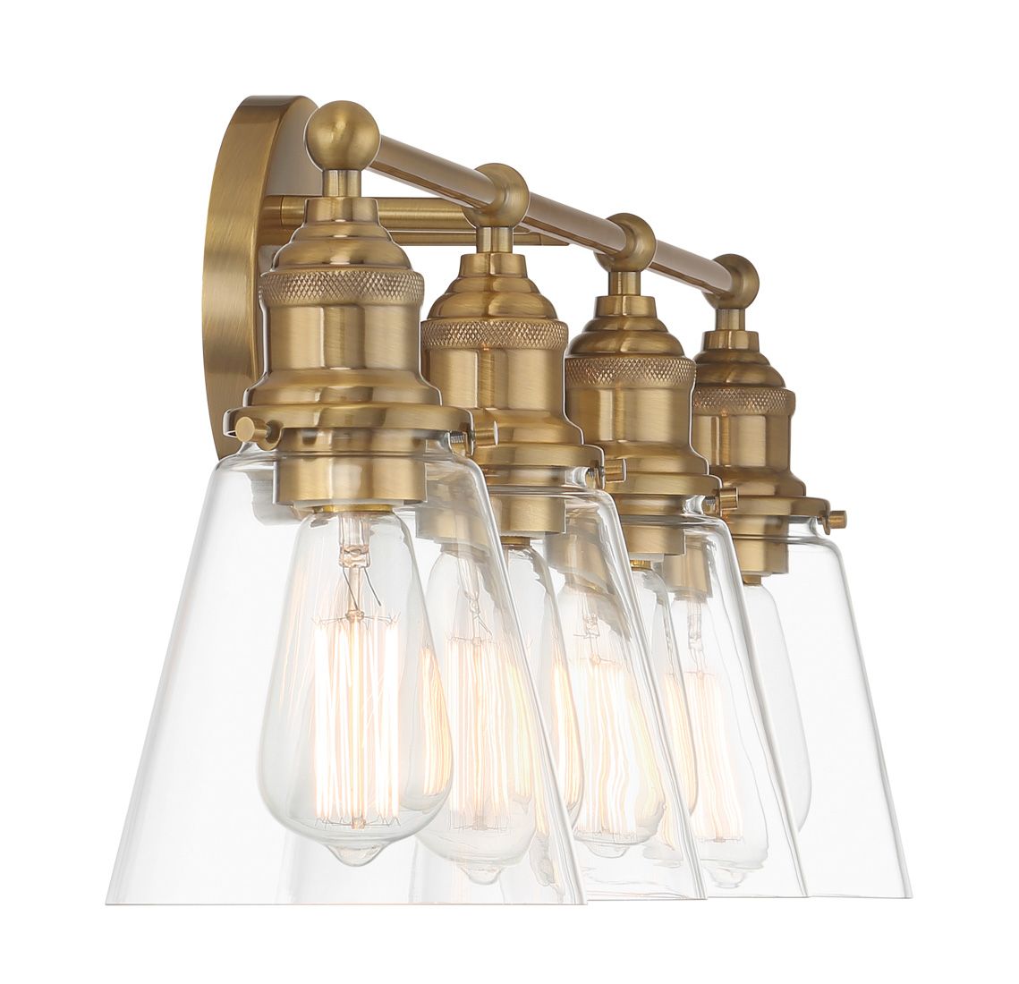 Minka Lavery Barwell 4-Light 33-in Aged Brass Vanity Light