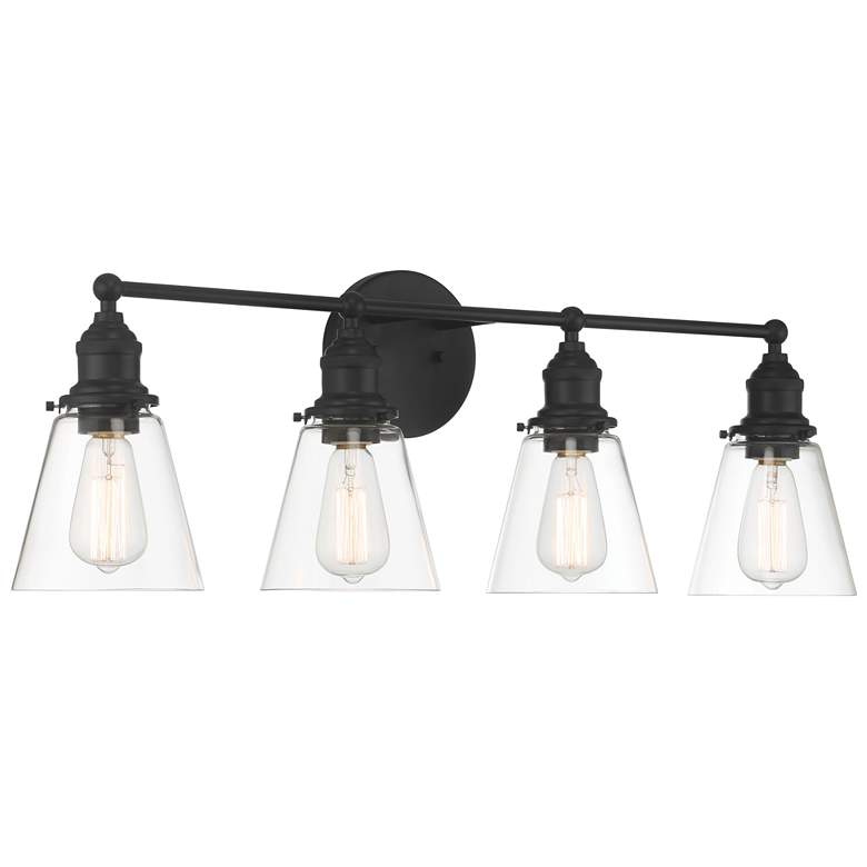 Image 1 Minka Lavery Barwell 4-Light 33-in Coal Black Vanity Light