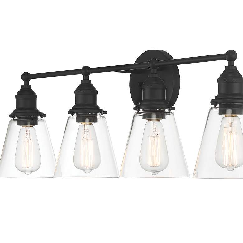 Image 2 Minka Lavery Barwell 4-Light 33-in Coal Black Vanity Light more views