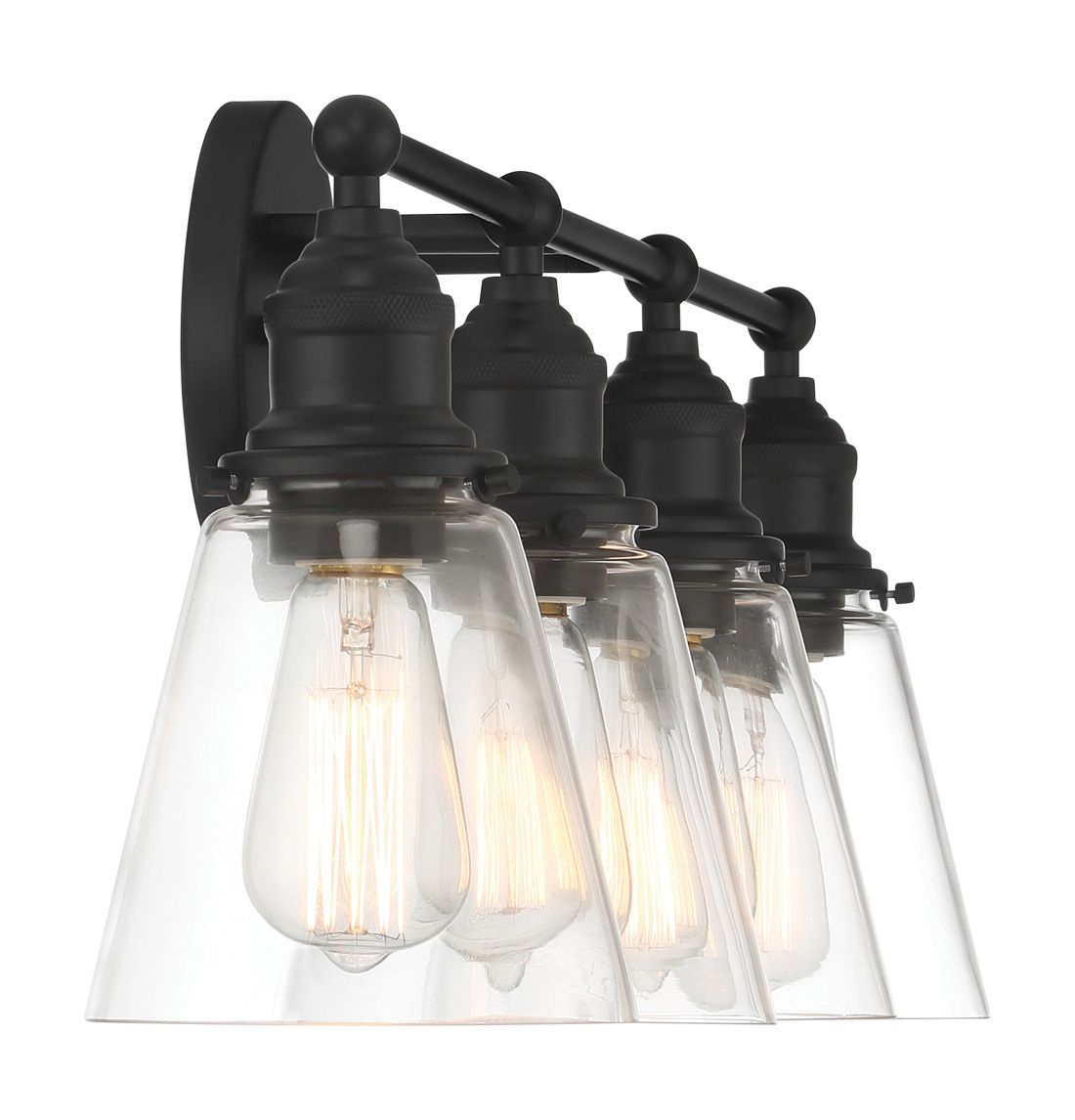 Minka Lavery Barwell 4-Light 33-in Coal Black Vanity Light