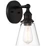 1_Minka Lavery Barwell 6" Wide Coal Black Clear Glass Wall Sconce