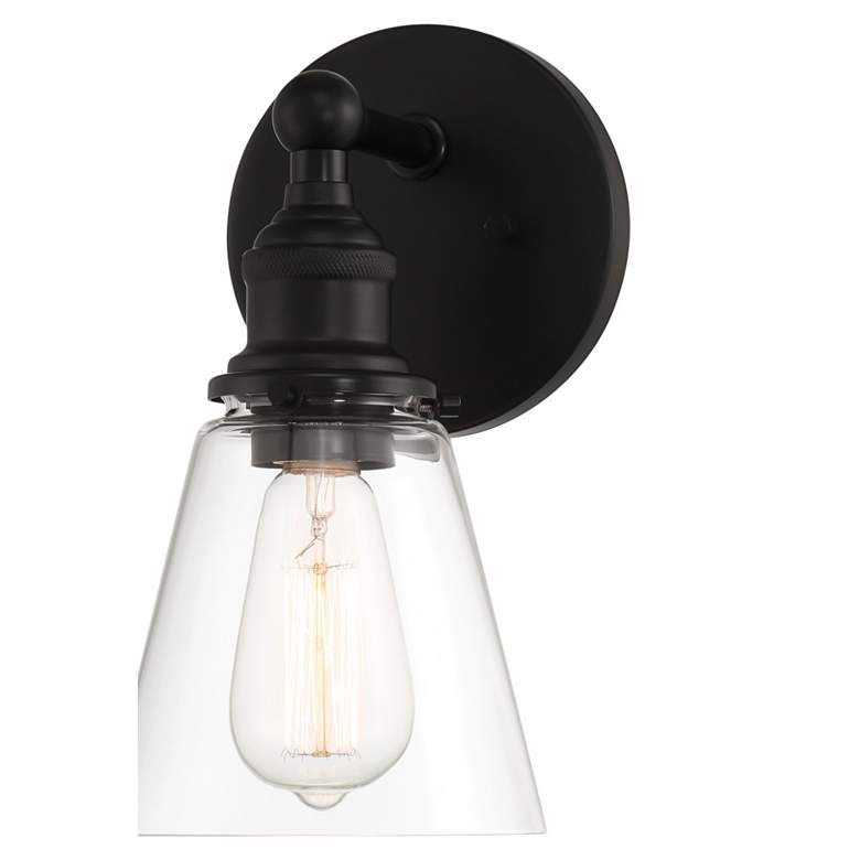 Image 2 Minka Lavery Barwell 6" Wide Coal Black Clear Glass Wall Sconce more views