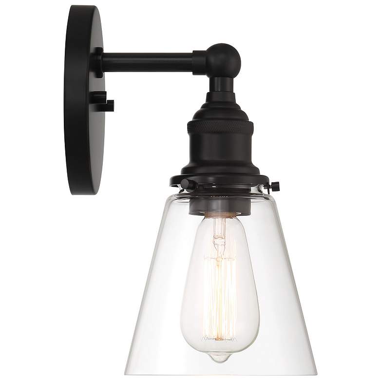 Image 4 Minka Lavery Barwell 6" Wide Coal Black Clear Glass Wall Sconce more views