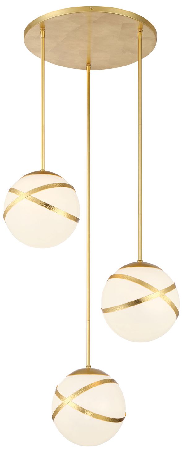 Image 2 Minka-Lavery Batignoles 3-Light Spring Gold Leaf Pan Pendant