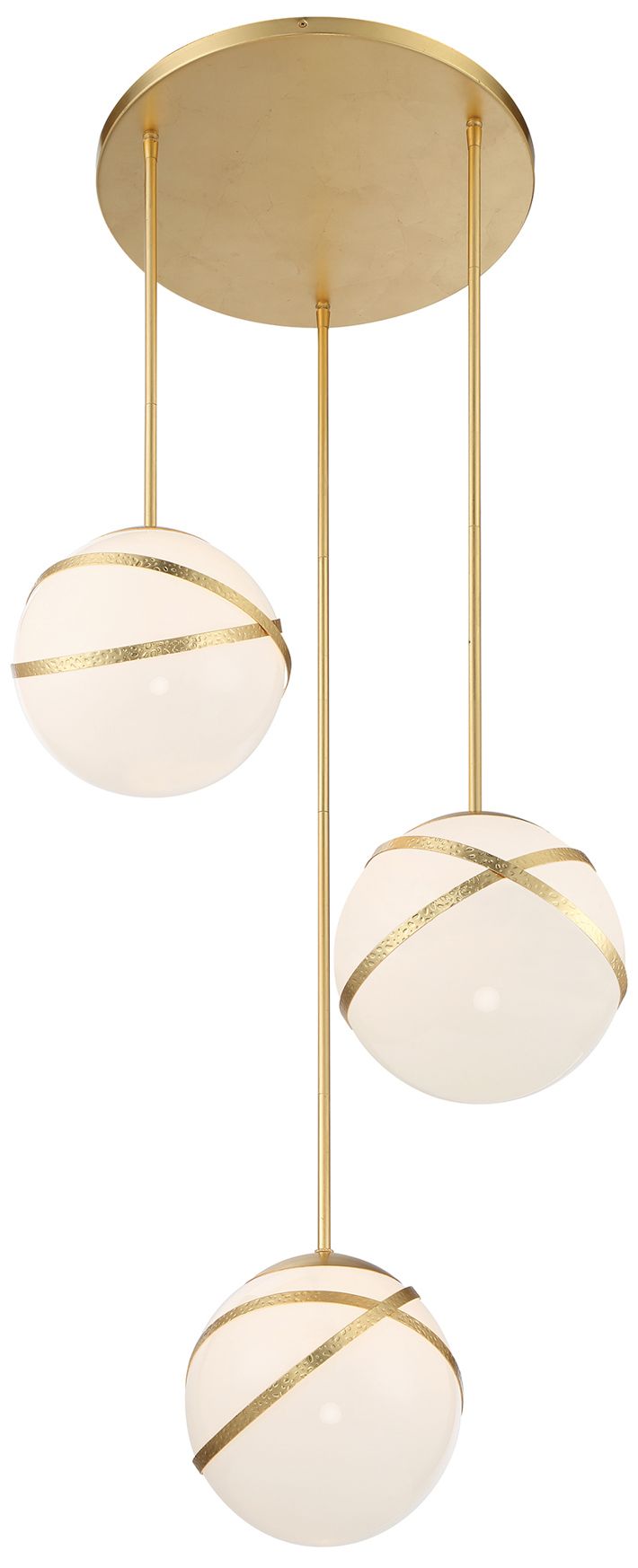 Image 5 Minka-Lavery Batignoles 3-Light Spring Gold Leaf Pan Pendant more views