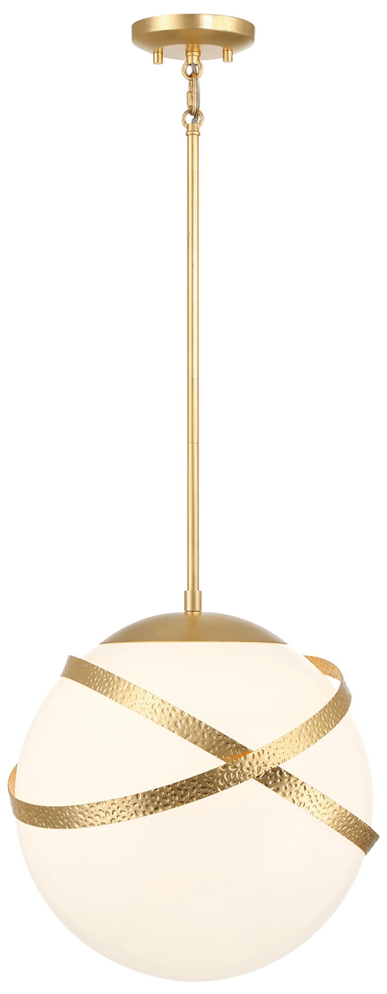 Minka Lavery Batignolles 1-Light 13.88-in Gold Pendant with Glass Shade
