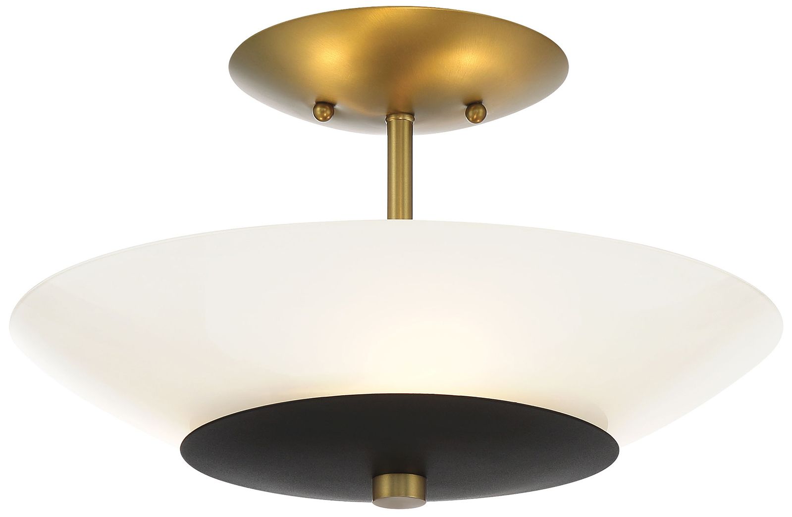 Image 2 Minka Lavery BAX 3-Light Sand Black And Soft Brass Flush Mount