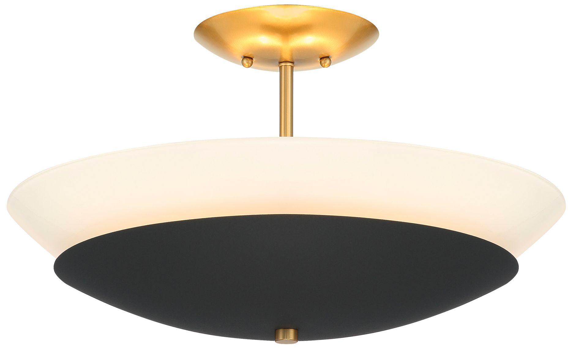 Image 2 Minka-Lavery Bax 3-Light Sand Coal and Soft Brass Semi-Flush Mount