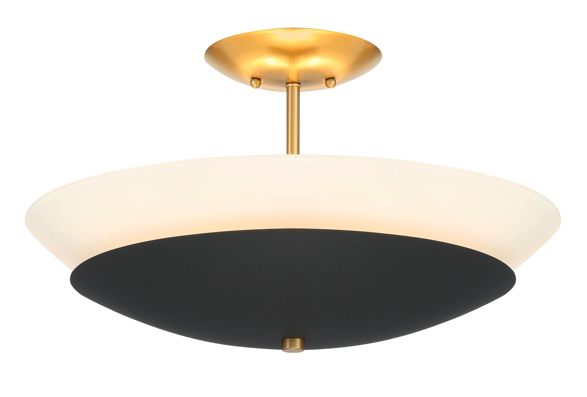 Image 3 Minka-Lavery Bax 3-Light Sand Coal and Soft Brass Semi-Flush Mount more views