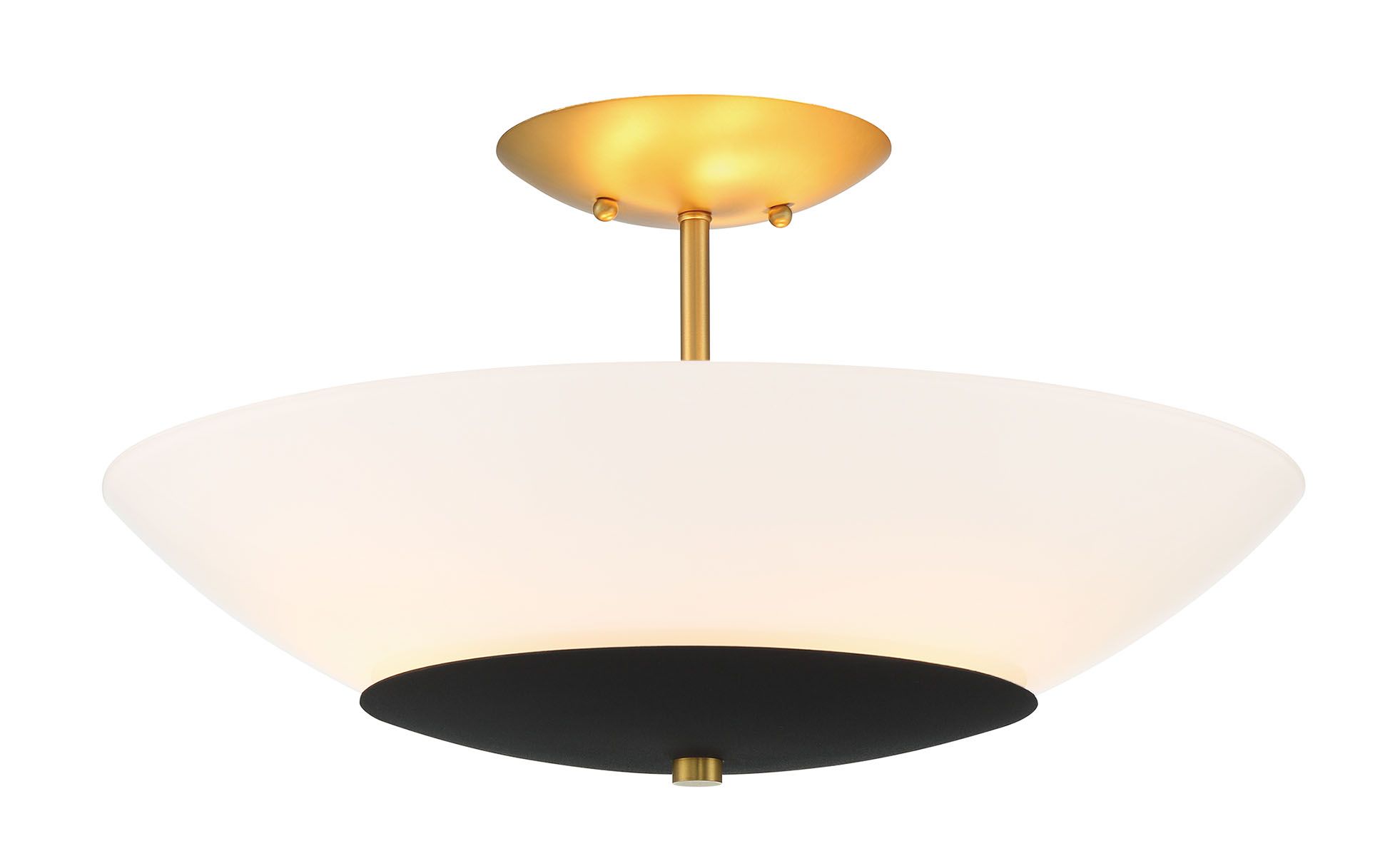 Image 5 Minka-Lavery Bax 3-Light Sand Coal and Soft Brass Semi-Flush Mount more views