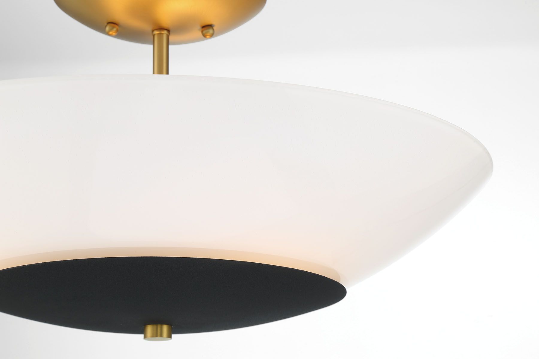 Minka-Lavery Bax 3-Light Sand Coal and Soft Brass Semi-Flush Mount