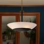 1_Minka Lavery BAX 4-Light 24-in Black and Brass Pendant with Glass Shade