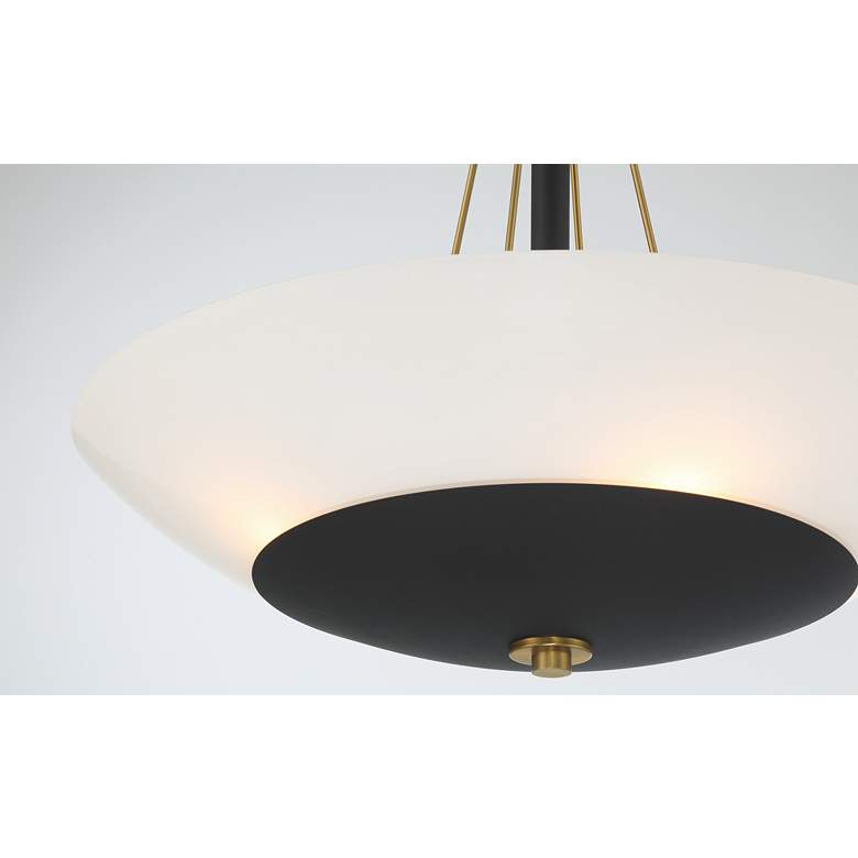 Image 5 Minka Lavery BAX 4-Light 24-in Black and Brass Pendant with Glass Shade more views