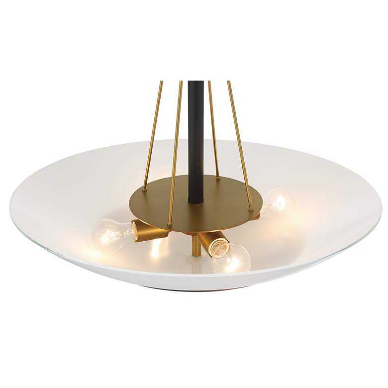 Image 6 Minka Lavery BAX 4-Light 24-in Black and Brass Pendant with Glass Shade more views
