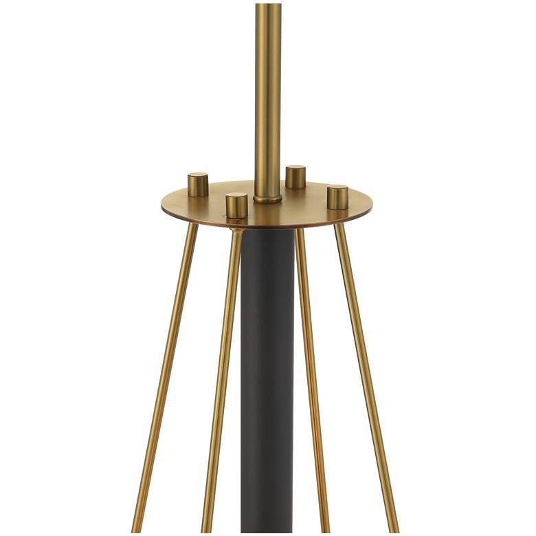 Image 7 Minka Lavery BAX 4-Light 24-in Black and Brass Pendant with Glass Shade more views